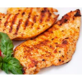 Porção 100g de frango grelhado, macio e bem temperado, ideal para deixar seu prato ainda mais completo e saboroso.