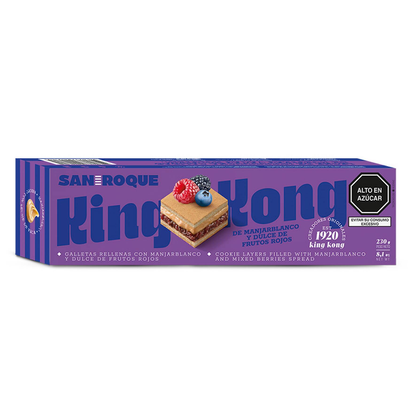 Barra de King Kong de Manjar y Frutos Rojos