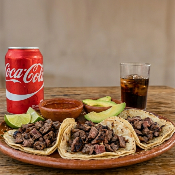 Orden de Tacos de Carne Asada + Coca Cola