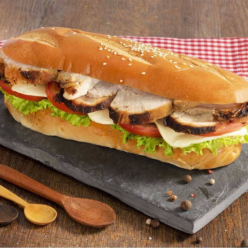 Sandwich de pernil barrilero.