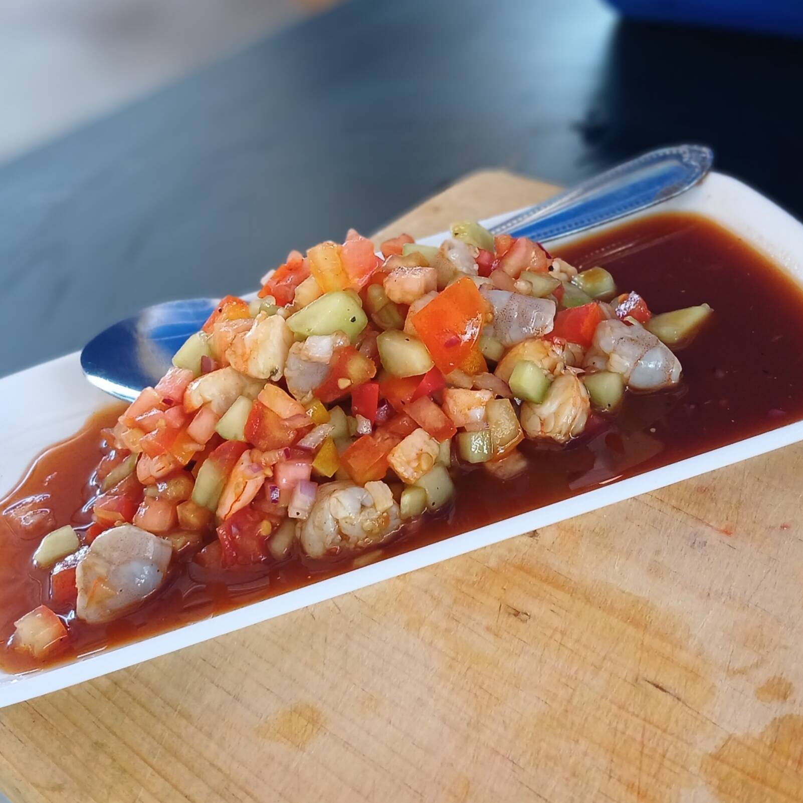 Tostada de Camarón Cocido