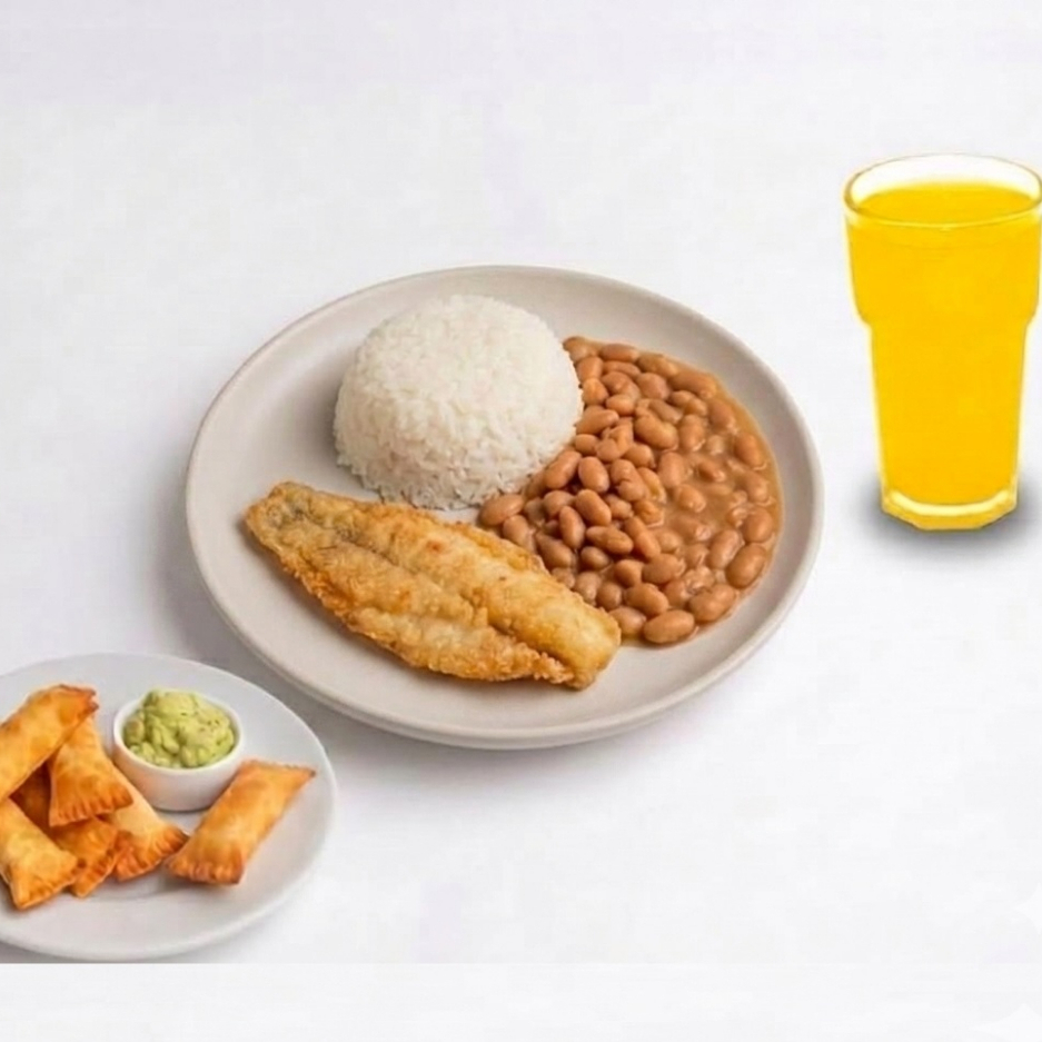 PROMO: PESCADO CON FREJOLES + TEQUEÑOS + BEBIDA