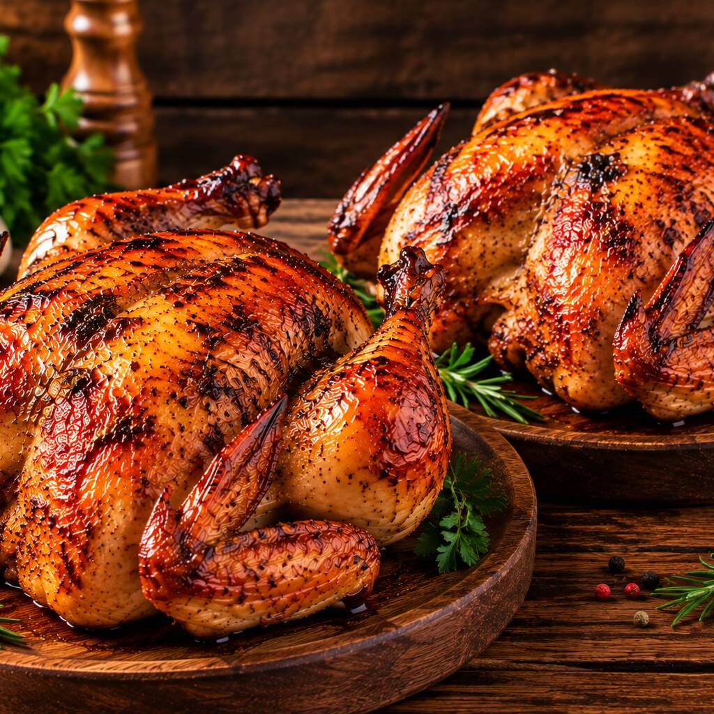 Dois galetos marinados e assados lentamente até ficarem dourados, suculentos e cheios de sabor. Uma opção perfeita para dividir, aproveitar em família ou garantir uma refeição bem servida por um preço especial.