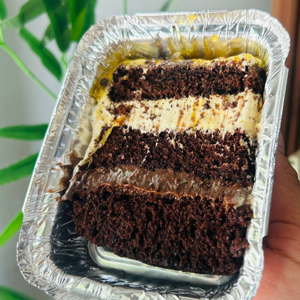 musse de maracuja brigadeiro 50% massa cacau fatia pesa aproximado 100 a 102g