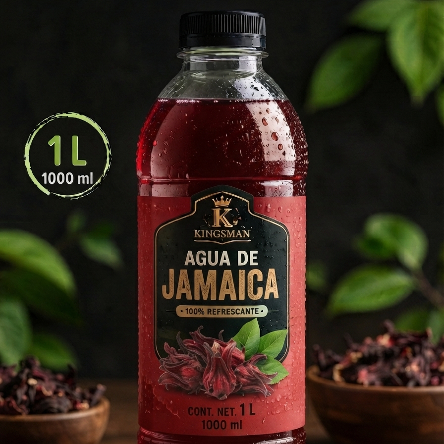 Agua de Jamaica de 1 litro