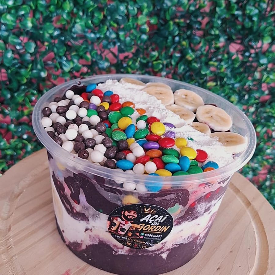 UM LITRO DE CREME DE AÇAI COM 4 ACOMPANHAMENTOS A SUA ESCOLHA