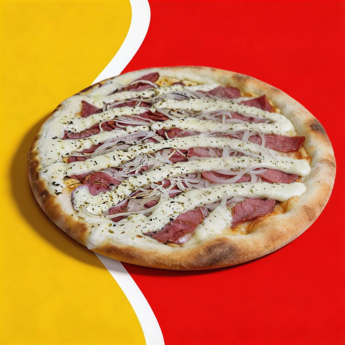 Calabresa fatiada, cebola e catupiry