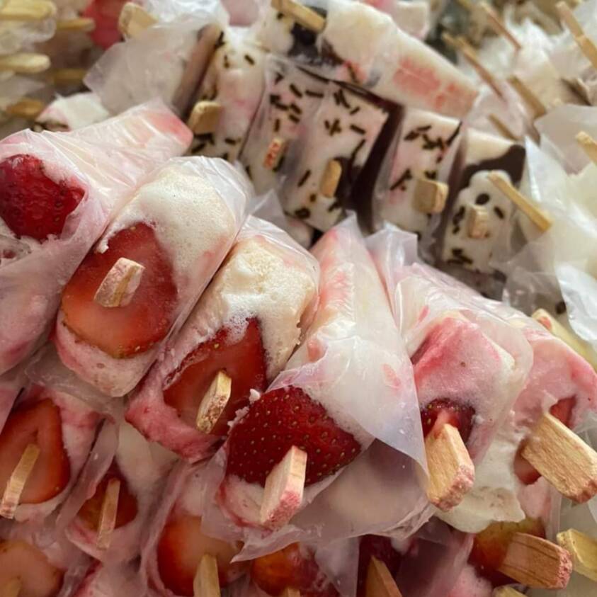 Paleta de Fresas con Crema