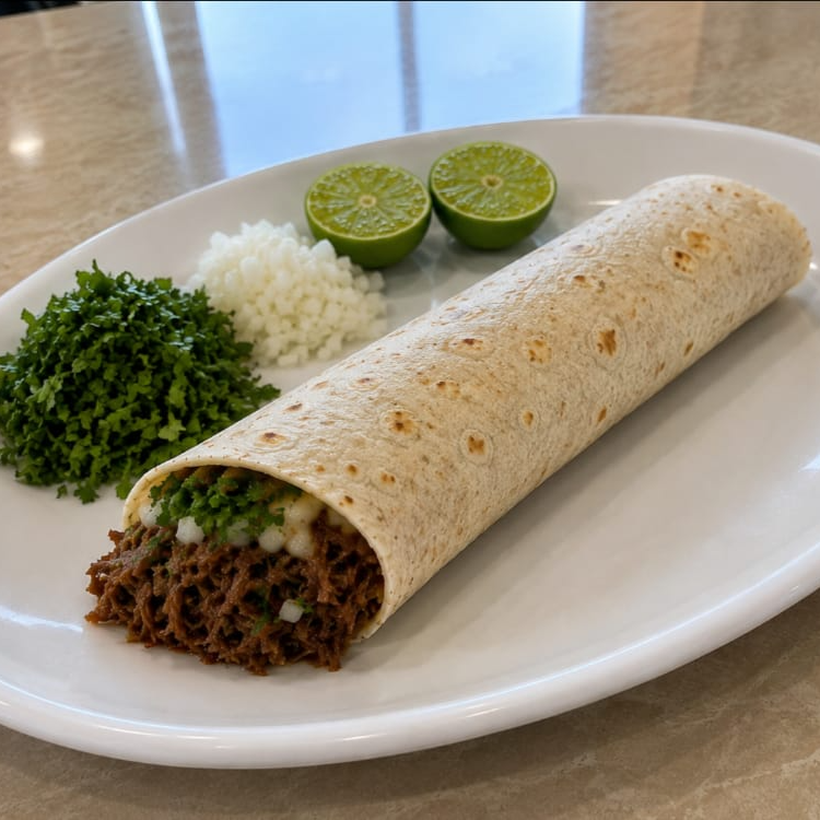 QuesiBurrito de Barbacoa + Consome