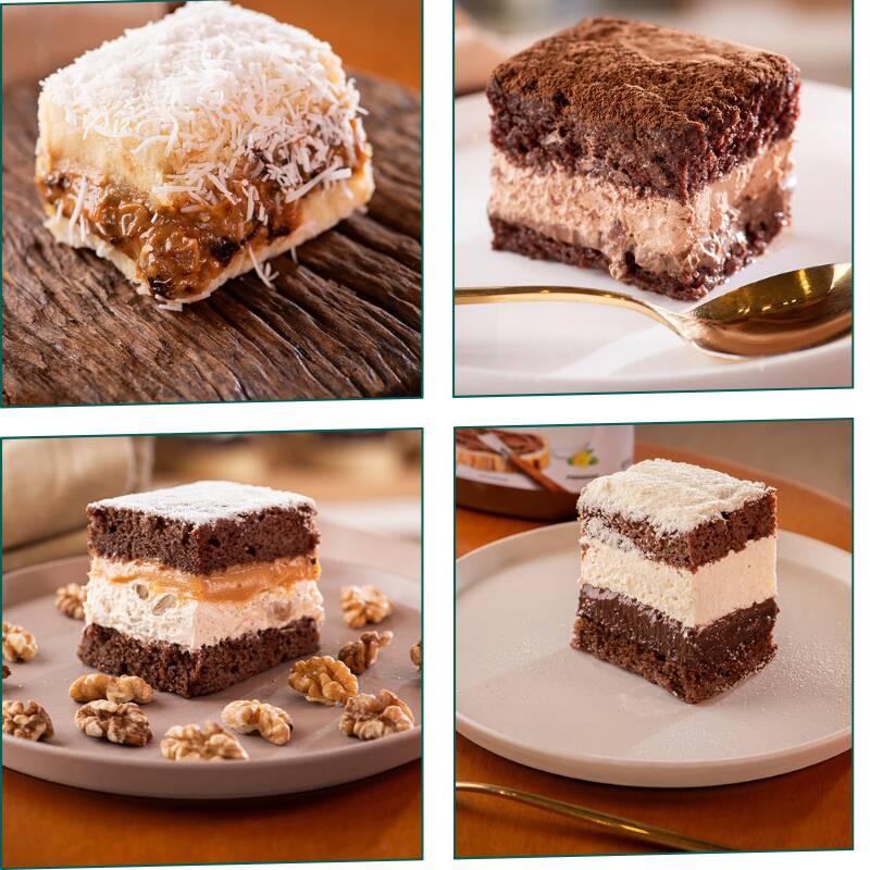 Sua geladeira merece esse mimo! Com o Quarteto Felicidade, você leva 4 bolos gelados artesanais e economiza de verdade. É a escolha inteligente para quem não quer ficar sem doce durante a semana ou para aquele café da tarde especial. Bolos embrulhados com todo carinho, geladinhos e prontos para o consumo. Escolha seus sabores e aproveite o valor promocional!