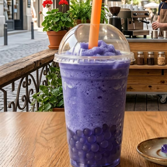 Frappe de Blue Berry con Bobas Pops