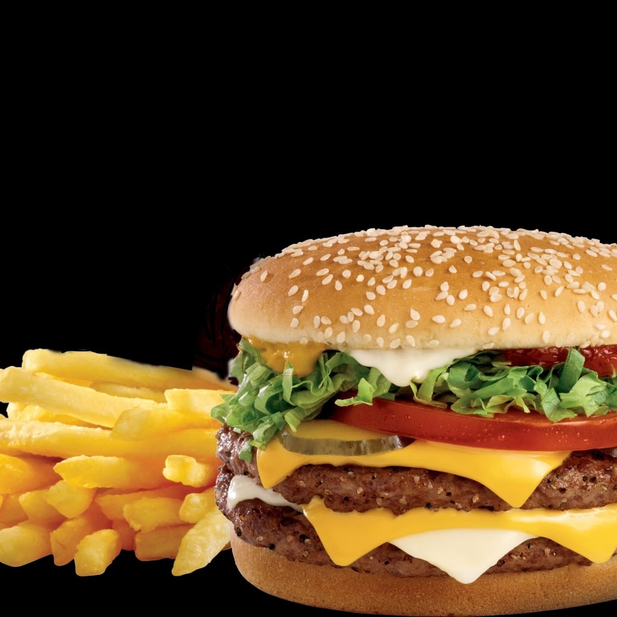 Hamburguesa Doble + Papas Fritas