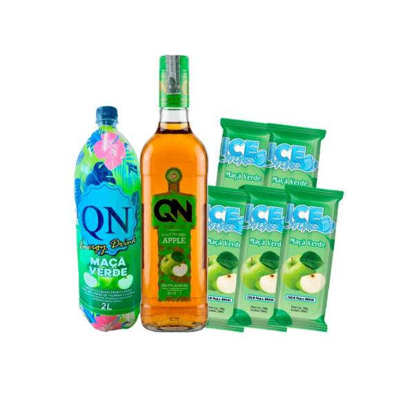 1 QN WHISKY MAÇÃ VERDE 1L
1 QN ENERGETICO MAÇÃ VERDE 2L
5 ICE STONE MAÇÃ VERDE
