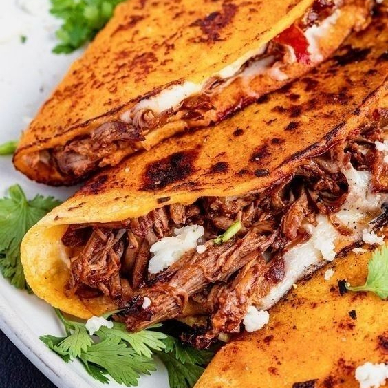QUESABIRRIA DE RES CON TORTILLA DE HARINA