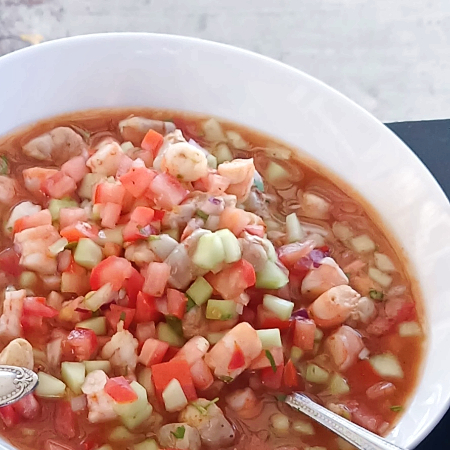 1/2 Ceviche de Camarón Mixto