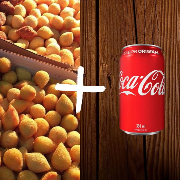 Delicie-se com 30 minis salgados de 16g feito com a melhor massa a base de batata , muito crocante e saborosa , mais um refrigerante lata para acompanhar a refeição.