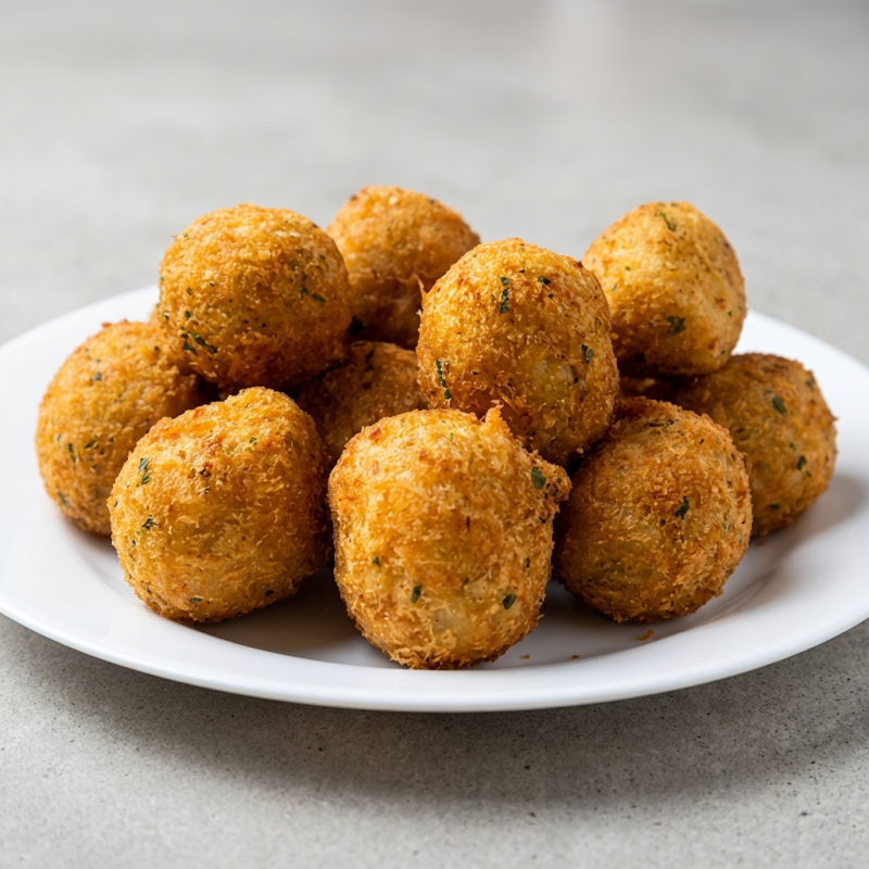Descubra o inigualável sabor do nosso Bolinho de Bacalhau de 100g. Uma verdadeira iguaria que promete uma explosão de sabores em cada mordida. Este bolinho é meticulosamente preparado, resultando em uma textura macia por dentro, enquanto mantém uma crosta levemente crocante por fora. A riqueza do bacalhau, combinada com uma mistura de especiarias, infunde um sabor irresistivelmente delicioso. Perfeito para um lanche rápido, uma entrada sofisticada ou até mesmo para compartilhar entre amigos. Uma experiência culinária que vai além do comum, deixando um desejo de quero mais.