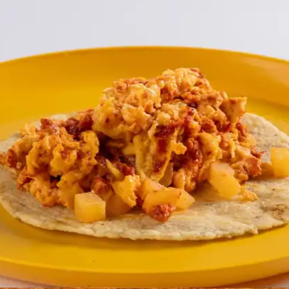 Taco Papa con Chorizo