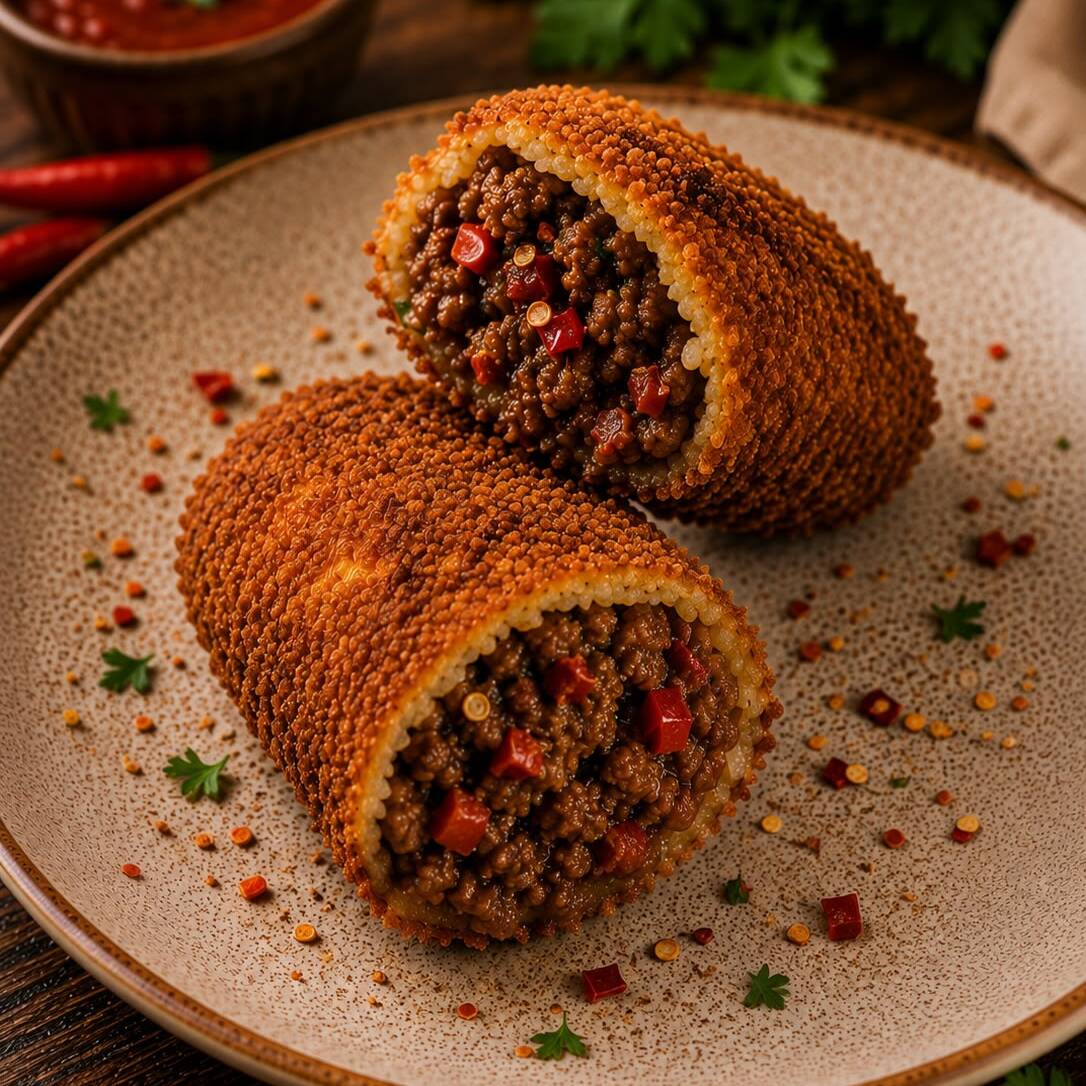 🌶️ Croquete Picante
Para quem realmente gosta de pimenta! 🔥
Nosso croquete artesanal leva a mesma massa especial à base de arroz, cuidadosamente temperada, mas com um toque extra de intensidade: pimenta calabresa e pimenta dedo-de-moça na medida certa para entregar sabor e ardência de verdade.
Recheado com carne bem temperada, empanado na farinha Panko e frito na hora, fica sequinho e extremamente crocante por fora, macio por dentro e com uma picância marcante.🌶️🔥