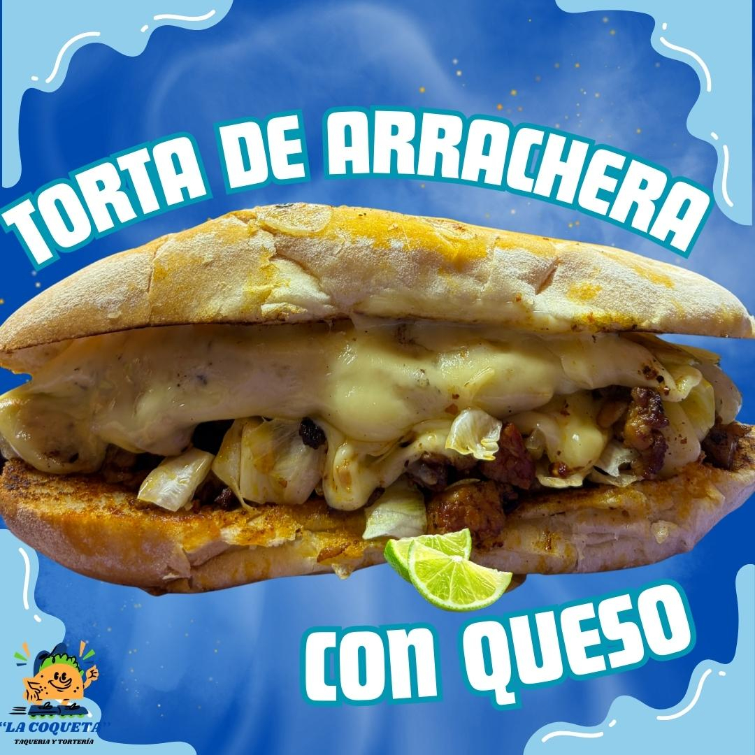 TORTAS DE ARRACHERA CON QUESO