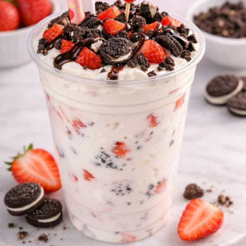 Fresas con Crema Vaso "Grande" Con Toppings