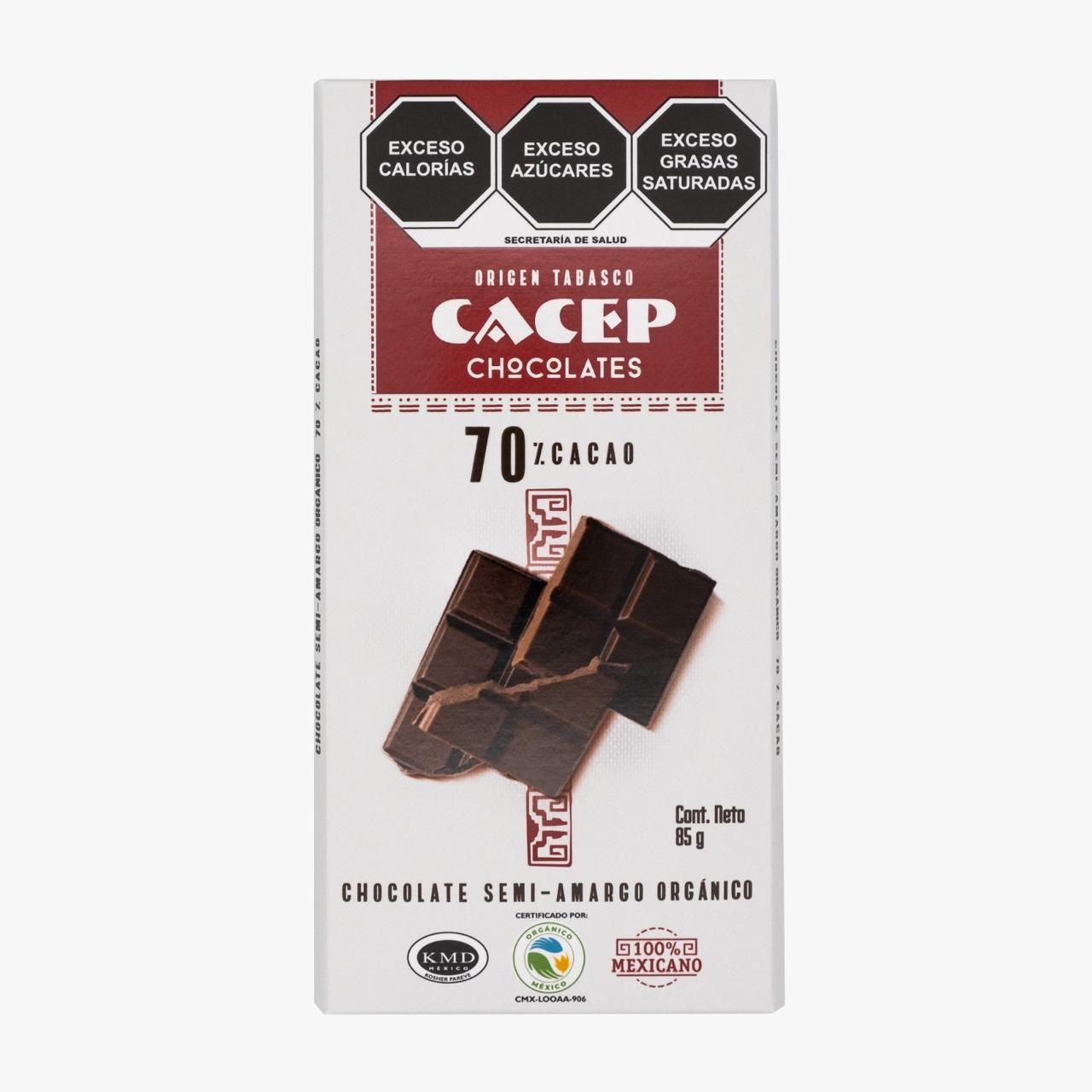 Barra 85g Chocolate Semi Amargo 70% Cacao