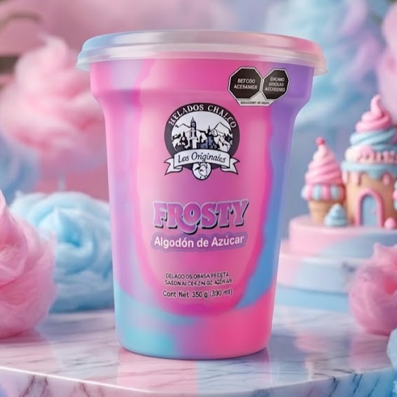 Copa de Helado de Algodón De Azúcar