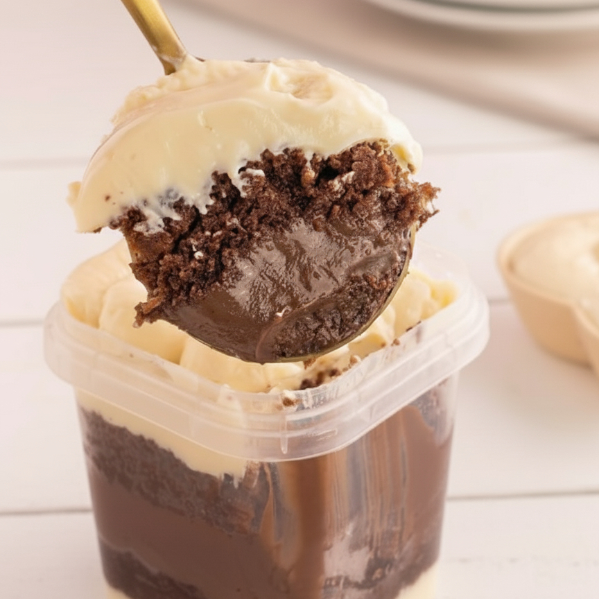 A combinação perfeita, massa molhadinha e fofinha de cacau 50% , com recheio de brigadeiro cremoso de ninho e brigadeiro cremoso ao leite finalizado com granulados de chocolate ao leite.