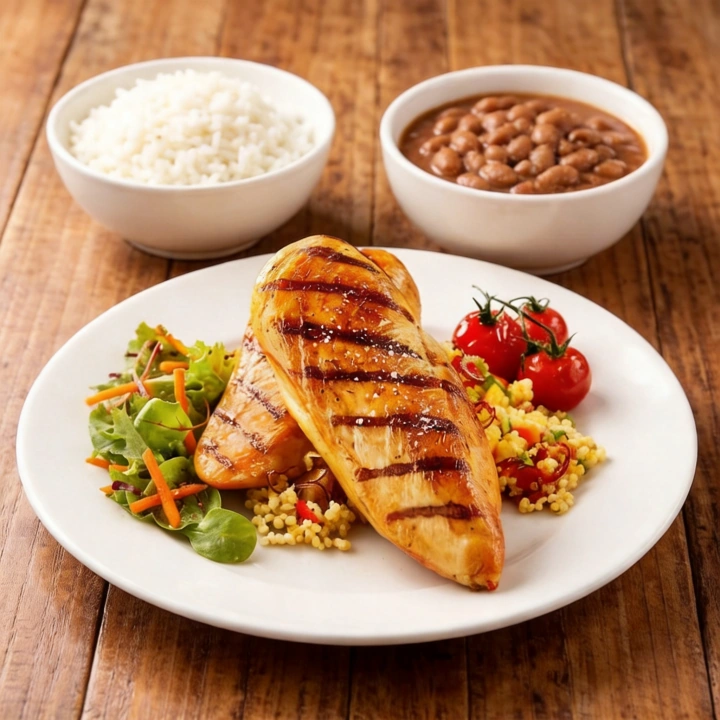 Acompanha: Arroz, Feijão, Batata-Frita e Farofa.