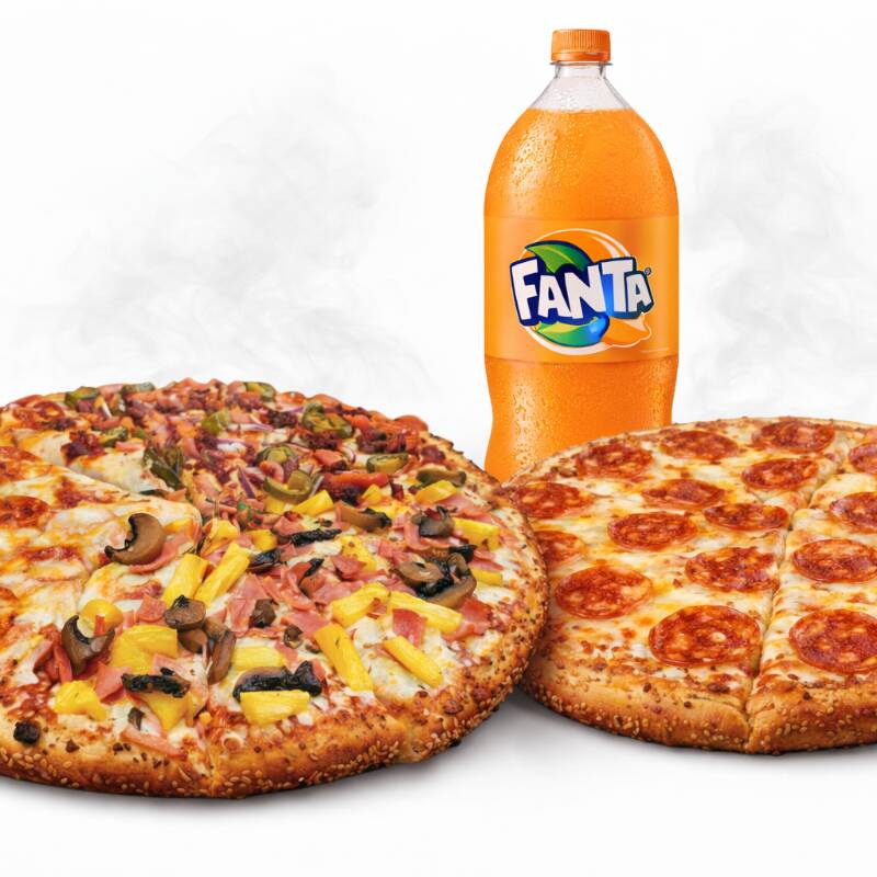 Roasted amigos 1 triple+1 pepperoni +refresco 2 lt