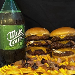 2 viela triplo, batata com bacon e cheddar e mate couro 1L. (DENTRO DA CAIXA)