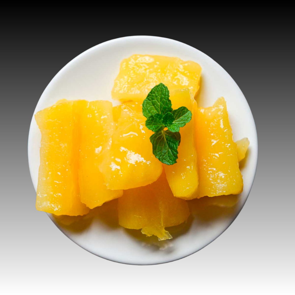 Porção de mandioca cozida.