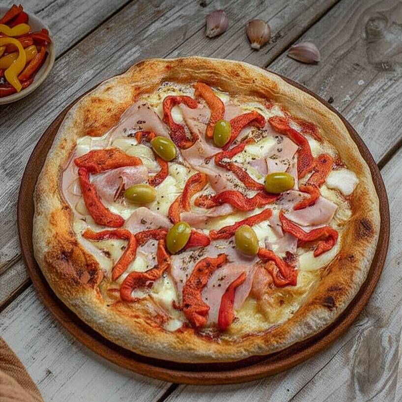 Pizza Jamon y Morrones