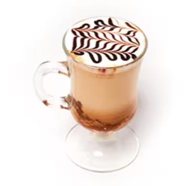 Capuccino gelado, essência de coco, chantilly e coco ralado