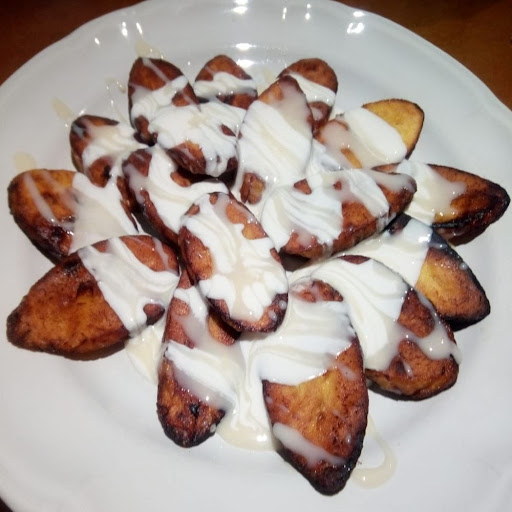 Plátanos fritos con crema o lechera