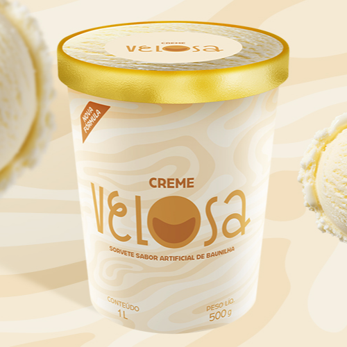 Sorvete clássico de creme. Delicioso sozinho e perfeito para acompanhar sua sobremesa favorita.