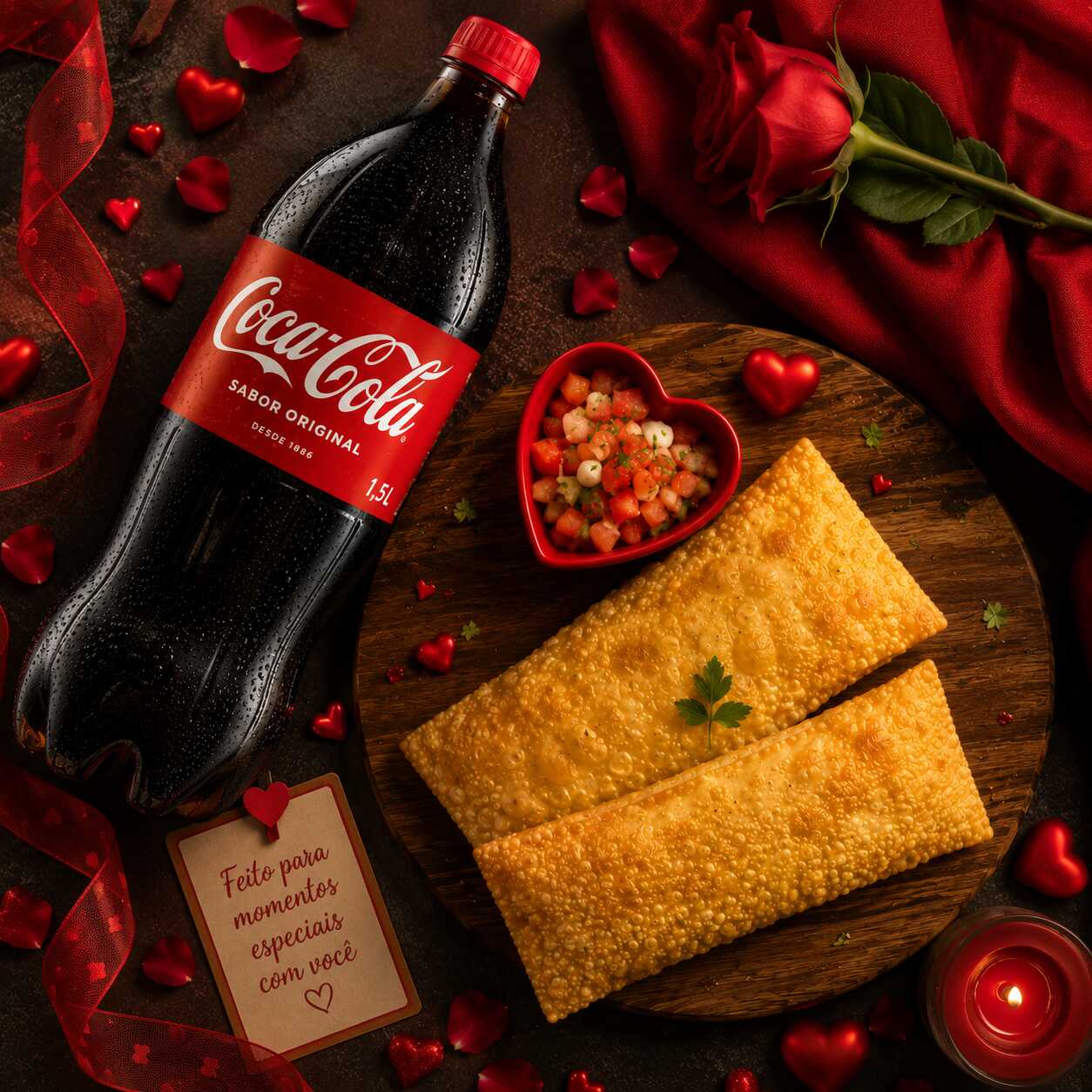 Desfrute com seu parceiro(a) um lanchinho mega gostoso e saboroso sem ter arrependimentos😋❤️
2 Pastéis salgados + 2 guaraviton de sua preferência, garantimos a qualidade de um pastel incrível 🫶🏻
Maionese temperada e Ketchup para acompanhar 😉❤️