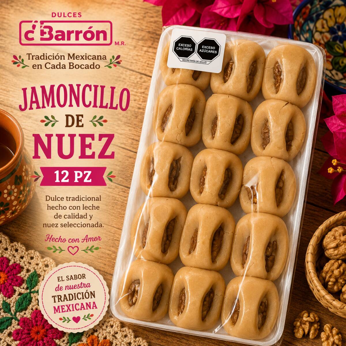 Jamoncillo de Nuez 12 Pz