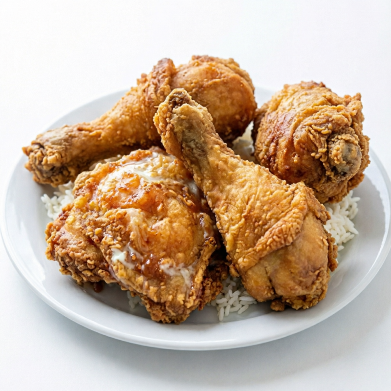 Pedaços de frango temperados com nosso segredo da casa e fritos na hora. Ficam com aquela casquinha dourada, crocante por fora e suculentos por dentro.