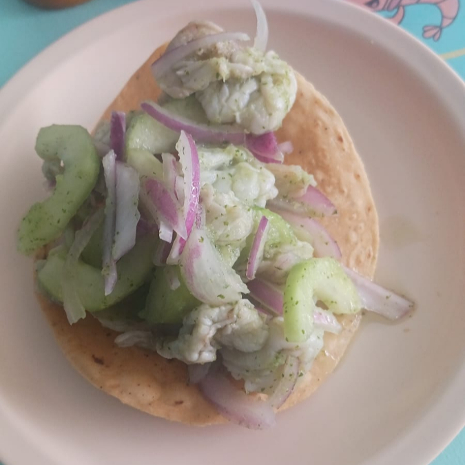 Tostada de Aguachile Verde