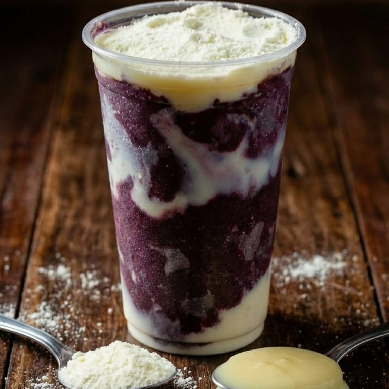 Açaí Premium enviado na embalagem térmica, com : leite condensado. Adicione no complementos o leite em pó e deixe ainda mais gostoso seu açai. Foto meramente ilustrativa.