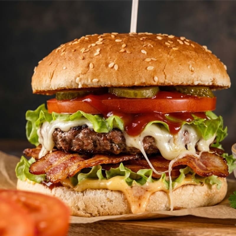 Hamburguesa Americana con Tocino Crujiente