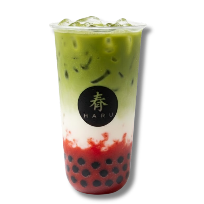 Strawberry matcha latte