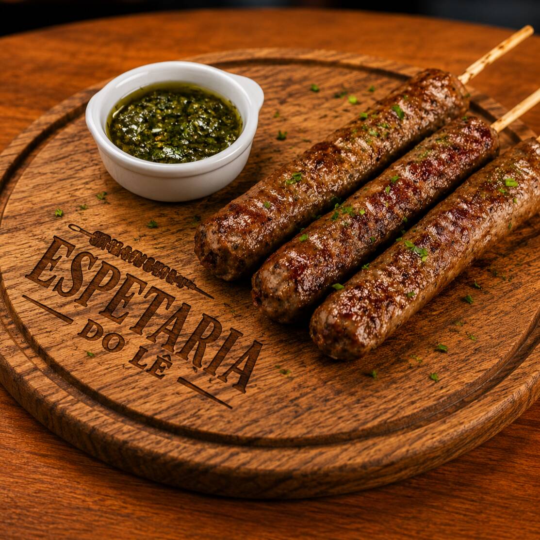 Kafta Recheada com queijo suculenta e bem temperada, preparada com carne selecionada e recheio irresistível que derrete a cada mordida. Assada na brasa para trazer aquele sabor marcante e especial do verdadeiro churrasco.
