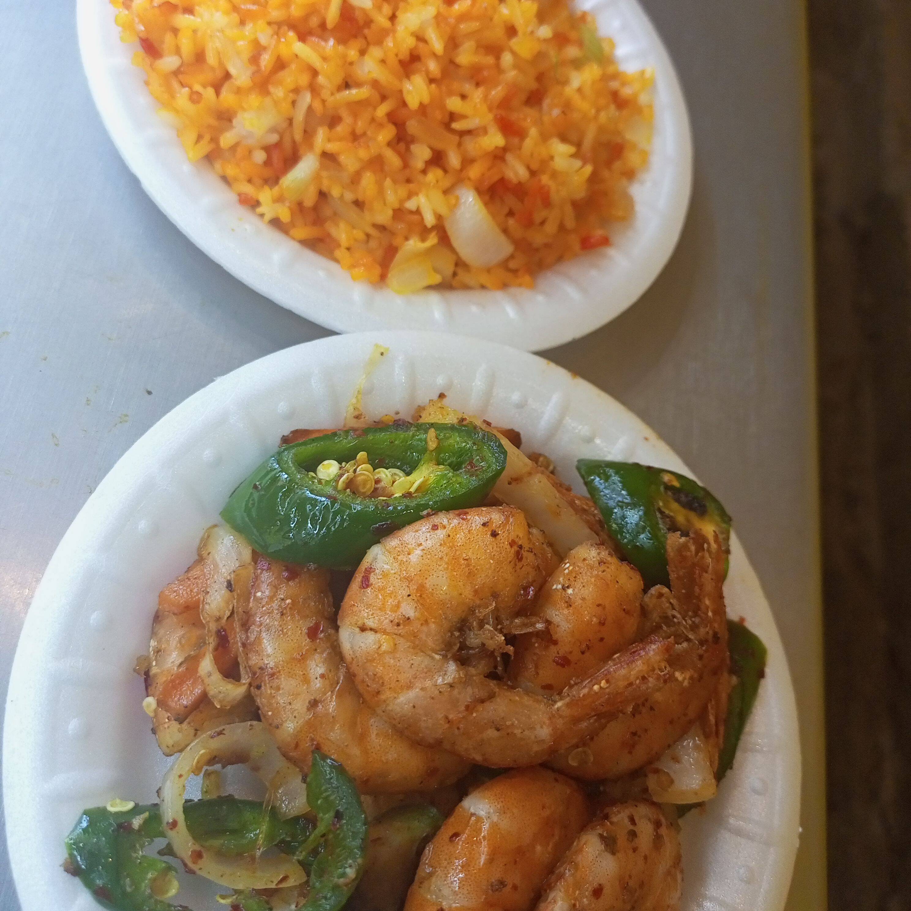 Arroz / spagueti y camaron