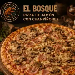 Pizza Grande de Jamón y Champiñones El Bosque