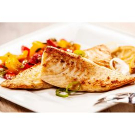 Porção 100g de Filé de tilápia grelhado, macio e suculento, levemente temperado para realçar o sabor natural do peixe e deixar seu prato mais leve e saboroso.