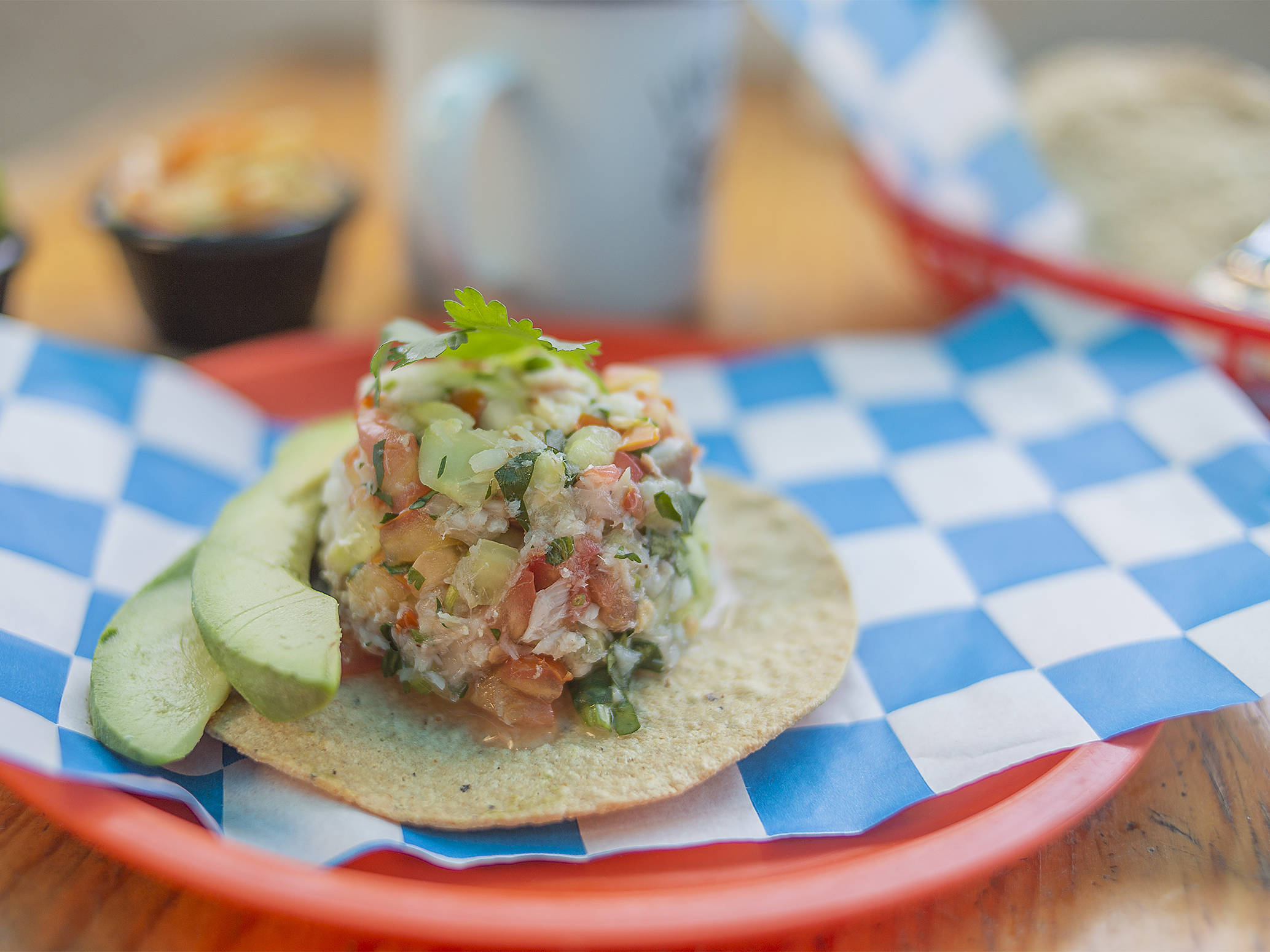 Tostada Ceviche de Camarón
