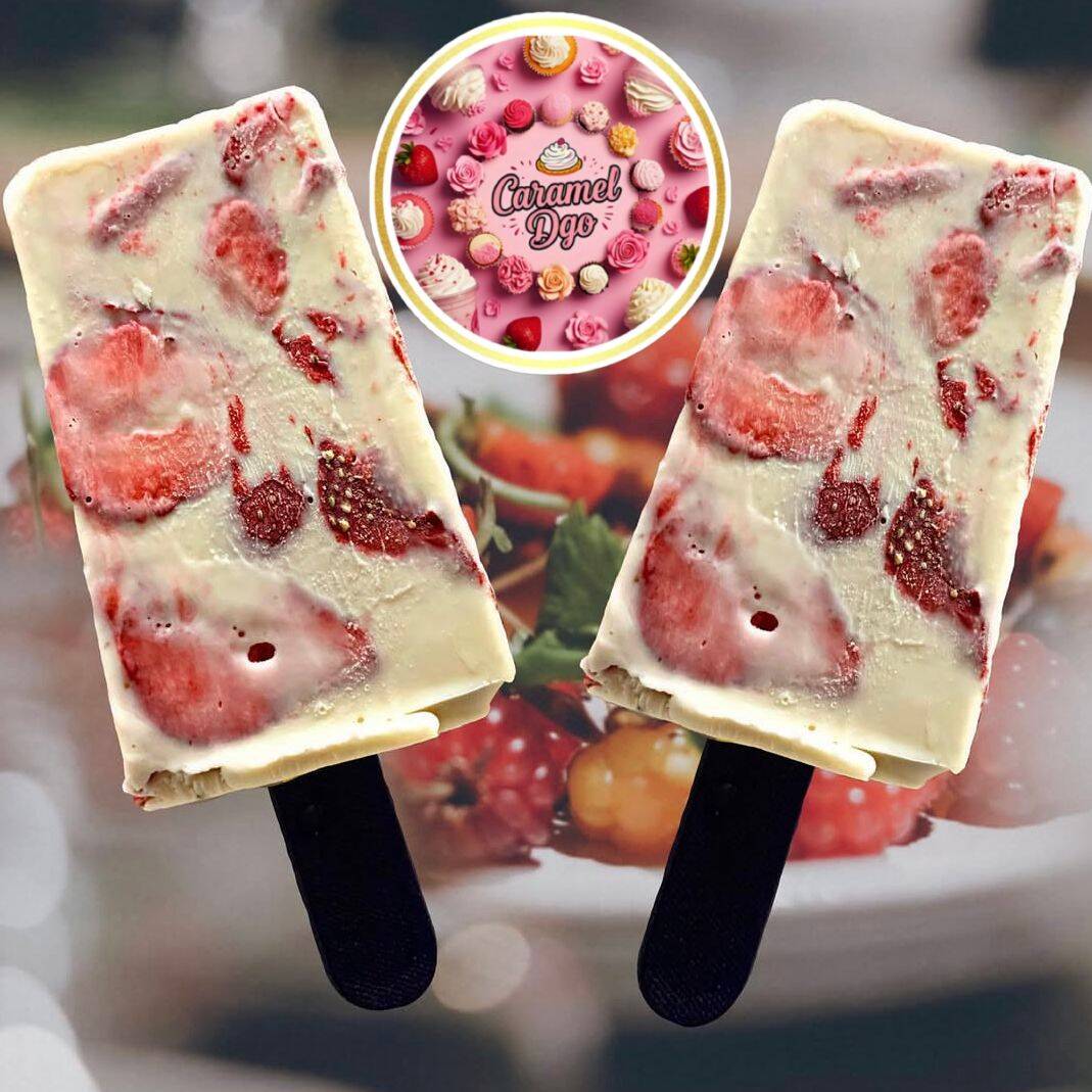 Paleta de fresas con crema