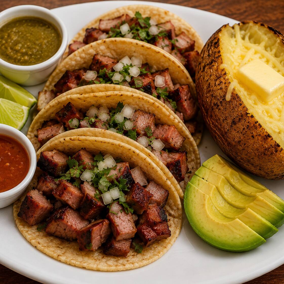 Tacos de chuleta ahumada